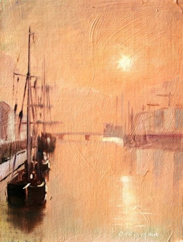 Pintura titulada "Tall Ships Dublin P…" por Bill O'Brien, Obra de arte original, Oleo