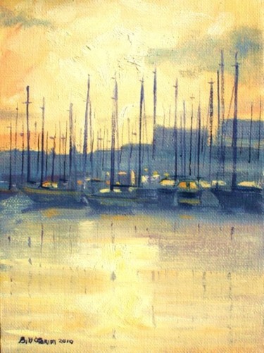 Painting titled "Howth Yachts Evenin…" by Bill O'Brien, Original Artwork, Oil
