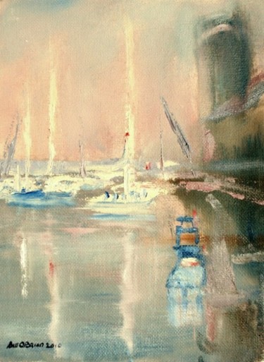 Painting titled "Falmouth Marina 1" by Bill O'Brien, Original Artwork, Oil