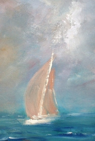 Painting titled "Yachts, The Parting." by Bill O'Brien, Original Artwork, Oil