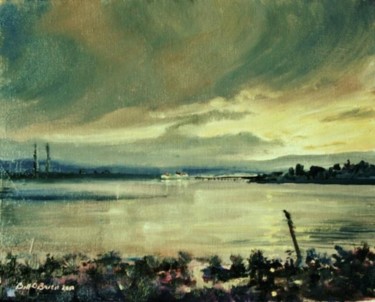 Painting titled "Bull Island Winter" by Bill O'Brien, Original Artwork, Oil