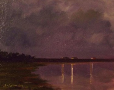 Painting titled "Dollymount Causeway…" by Bill O'Brien, Original Artwork, Oil