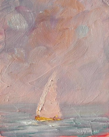 Painting titled "Yachts XIX" by Bill O'Brien, Original Artwork, Oil