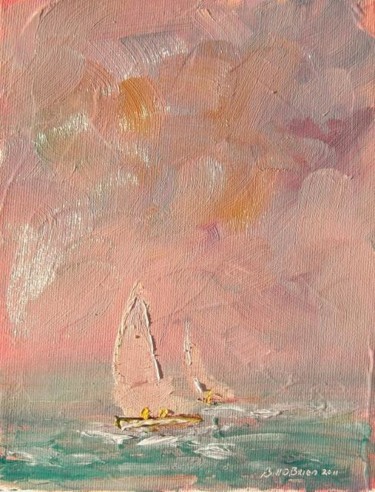 Картина под названием "Yachts XX" - Bill O'Brien, Подлинное произведение искусства, Масло