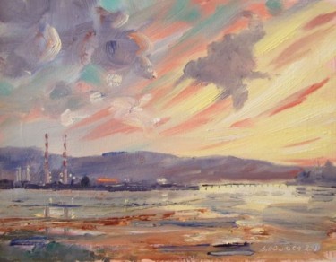Malerei mit dem Titel "Bull Island Glow." von Bill O'Brien, Original-Kunstwerk, Öl
