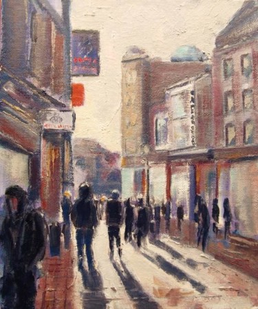 Painting titled "Grafton Street Jan…" by Bill O'Brien, Original Artwork, Oil
