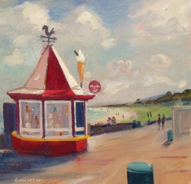 Painting titled "Kiosk Portmarnock" by Bill O'Brien, Original Artwork, Oil
