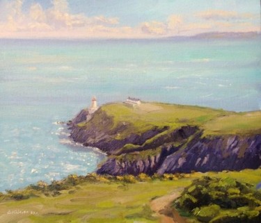 Peinture intitulée "Howth Cliffs" par Bill O'Brien, Œuvre d'art originale, Huile