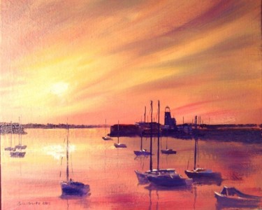 Painting titled "A New Day, Howth" by Bill O'Brien, Original Artwork, Oil
