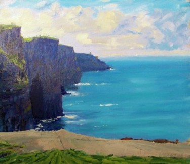 Painting titled "Moher, on the Edge 2" by Bill O'Brien, Original Artwork, Oil