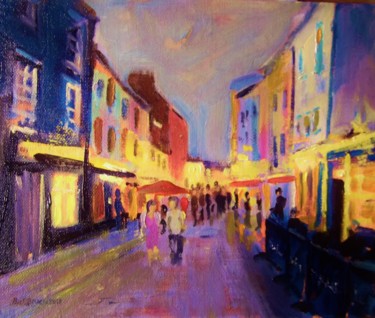 Painting titled "Galway Nights" by Bill O'Brien, Original Artwork, Oil