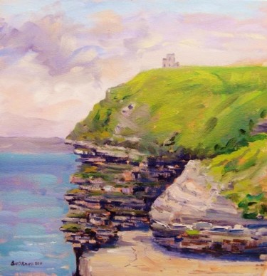 Painting titled "Moher, O'Briens Tow…" by Bill O'Brien, Original Artwork, Oil