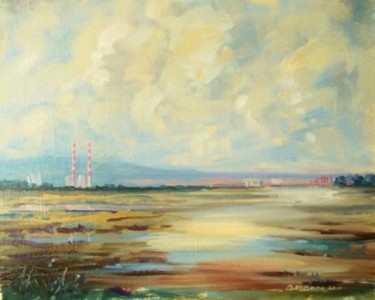 Peinture intitulée "Bull Island Morning…" par Bill O'Brien, Œuvre d'art originale, Huile