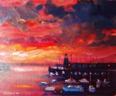 Painting titled "Howth Harbour Glori…" by Bill O'Brien, Original Artwork, Oil