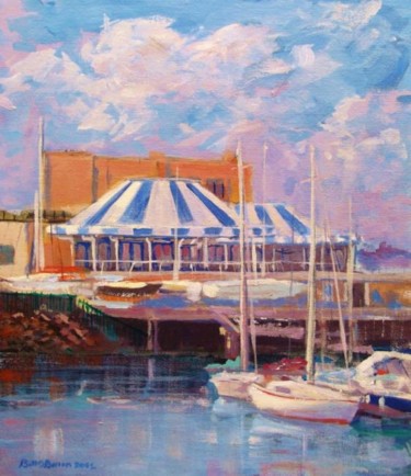 Painting titled "Howth Yacht Club." by Bill O'Brien, Original Artwork, Oil