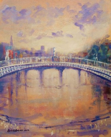 Peinture intitulée "Hapenny Bridge Mell…" par Bill O'Brien, Œuvre d'art originale, Huile