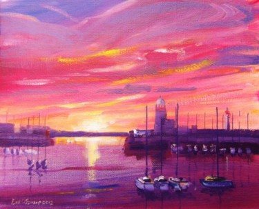 Painting titled "Howth, Last Light" by Bill O'Brien, Original Artwork, Oil