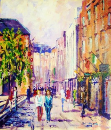 Painting titled "Temple Bar Spring" by Bill O'Brien, Original Artwork, Oil