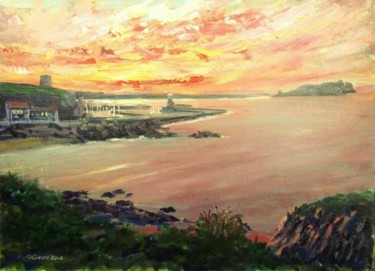 Painting titled "Howth from Balscadd…" by Bill O'Brien, Original Artwork, Oil