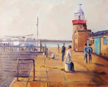 Painting titled "Howth, East Pier" by Bill O'Brien, Original Artwork, Oil