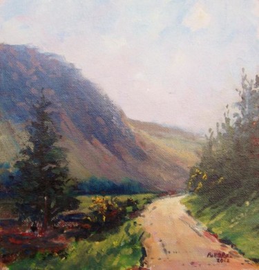Картина под названием "Miners Road Glendal…" - Bill O'Brien, Подлинное произведение искусства, Масло
