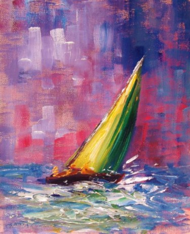 Pintura intitulada "Yacht Swell" por Bill O'Brien, Obras de arte originais, Óleo