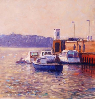 Malerei mit dem Titel "Skerries Harbour Bo…" von Bill O'Brien, Original-Kunstwerk, Öl