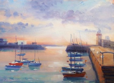 Painting titled "Howth Harbour Sept…" by Bill O'Brien, Original Artwork, Oil