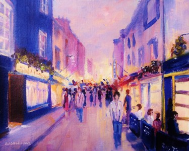 Painting titled "Galway, Night Out" by Bill O'Brien, Original Artwork, Oil