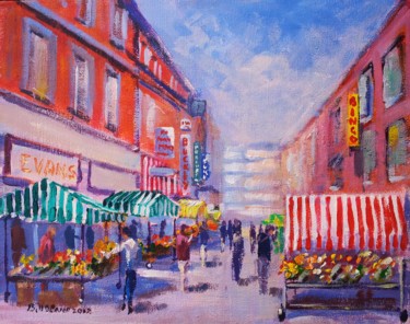 Painting titled "Moore St Afternoon" by Bill O'Brien, Original Artwork, Oil
