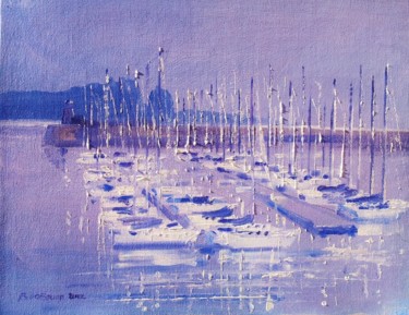 Painting titled "Howth, Yacht Masts" by Bill O'Brien, Original Artwork, Oil