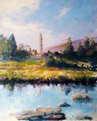 Painting titled "Glendalough Stream…" by Bill O'Brien, Original Artwork, Oil