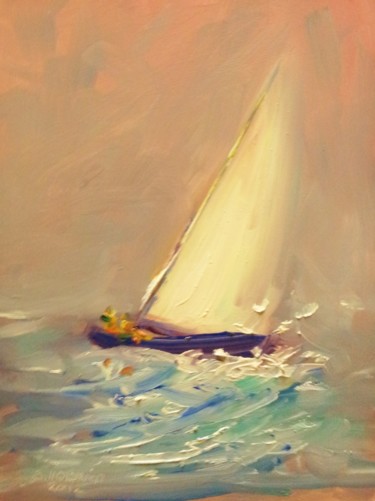 Pintura titulada "Yacht, Home for Chr…" por Bill O'Brien, Obra de arte original, Oleo