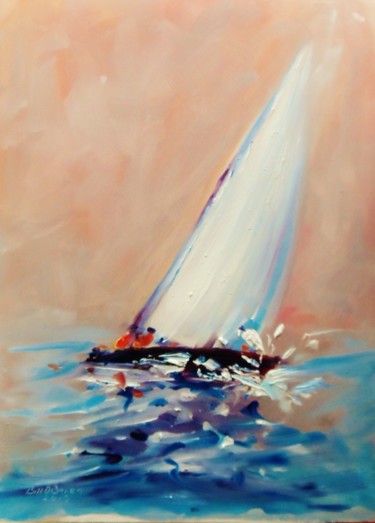 Peinture intitulée "Yacht, Sea Legs" par Bill O'Brien, Œuvre d'art originale, Huile