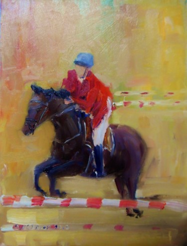 Painting titled "Horse Racing, Show…" by Bill O'Brien, Original Artwork, Oil
