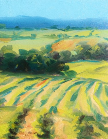 Peinture intitulée "Pastures Green" par Bill O'Brien, Œuvre d'art originale, Huile