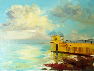 Painting titled "Galway Salthill, Bl…" by Bill O'Brien, Original Artwork, Oil