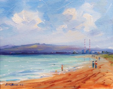 Malerei mit dem Titel "Dollymount Strand D…" von Bill O'Brien, Original-Kunstwerk, Öl