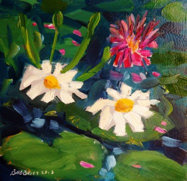 Painting titled "Lily Pond" by Bill O'Brien, Original Artwork, Oil