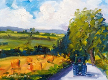 Schilderij getiteld "Country Roads" door Bill O'Brien, Origineel Kunstwerk, Olie