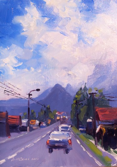 Malarstwo zatytułowany „Transylvanian Alps…” autorstwa Bill O'Brien, Oryginalna praca, Olej