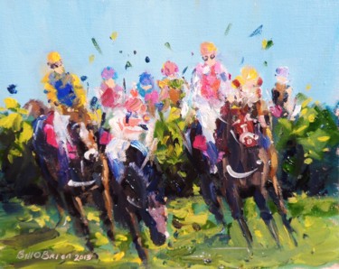 Pintura titulada "Horse Racing, The F…" por Bill O'Brien, Obra de arte original, Oleo