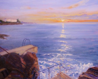 Pintura titulada "Dalkey Sunrise Dubl…" por Bill O'Brien, Obra de arte original, Oleo Montado en Bastidor de camilla de made…