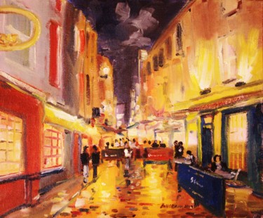 Pintura intitulada "Galway Lights Shop…" por Bill O'Brien, Obras de arte originais