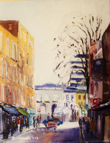 Pittura intitolato "Liffey St. Dublin.…" da Bill O'Brien, Opera d'arte originale, Olio