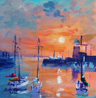 Painting titled "Howth Harbour Summe…" by Bill O'Brien, Original Artwork, Oil