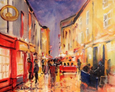 Painting titled "Galway Soft Night" by Bill O'Brien, Original Artwork, Oil