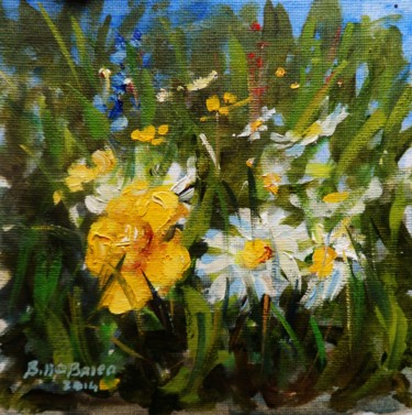 Painting titled "Wild Buttercups and…" by Bill O'Brien, Original Artwork, Oil