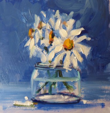 Painting titled "Paris Daisy in a Ja…" by Bill O'Brien, Original Artwork, Oil