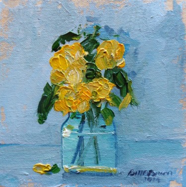 Painting titled "Buttercups Impasto" by Bill O'Brien, Original Artwork, Oil